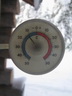 Äkäslompolo, Blockhaus, Tagestemperatur -12°C
