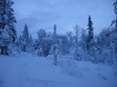 Äkäslompolo, Schneeschuh-Tour 2, Wegweiser in der Wildnis