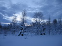 Äkäslompolo, Schneeschuh-Tour 3, Sonnenaufgang