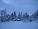 Äkäslompolo, Schneeschuh-Tour 3, Weg in den Wald