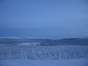 Äkäslompolo, Schneeschuh-Tour 3, Blick auf Äkäslompolo, Kesänki, Kellostapuli
