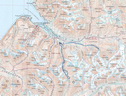 Svalbard 2005, Karte mit Hundeschlittentouren