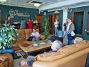 In der Hotellobby direkt nach der langen Anreise (Irkutsk, Sibirien, Russland)