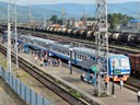 Bahnhof Sludjanka an der Transsibirischen Eisenbahn, Sibirien, Russland