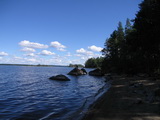 Blick auf den Pielinensee in der Likolahti-Bucht