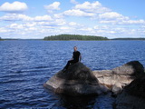 Blick auf den Pielinensee in der Likolahti-Bucht