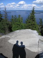 Blick vom Ukko-Koli auf den Pielinensee; Vordergrund: Der Schatten von Noemi & mir