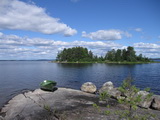 Blick von Linnansaari hinüber zur Rapasaari-Insel