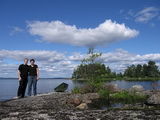 Blick von Linnansaari hinüber zur Rapasaari-Insel