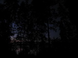 Mitternachtstimmung über dem Pielinensee von der Blockhausveranda