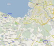 Karte von St. Petersburg mit Peterhof und Pushkin