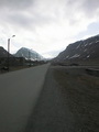 Blick auf den Gletscher im Tal von Longyearbyen