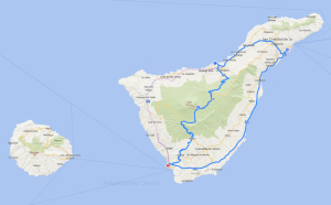 Reiseroute Teneriffa 2001